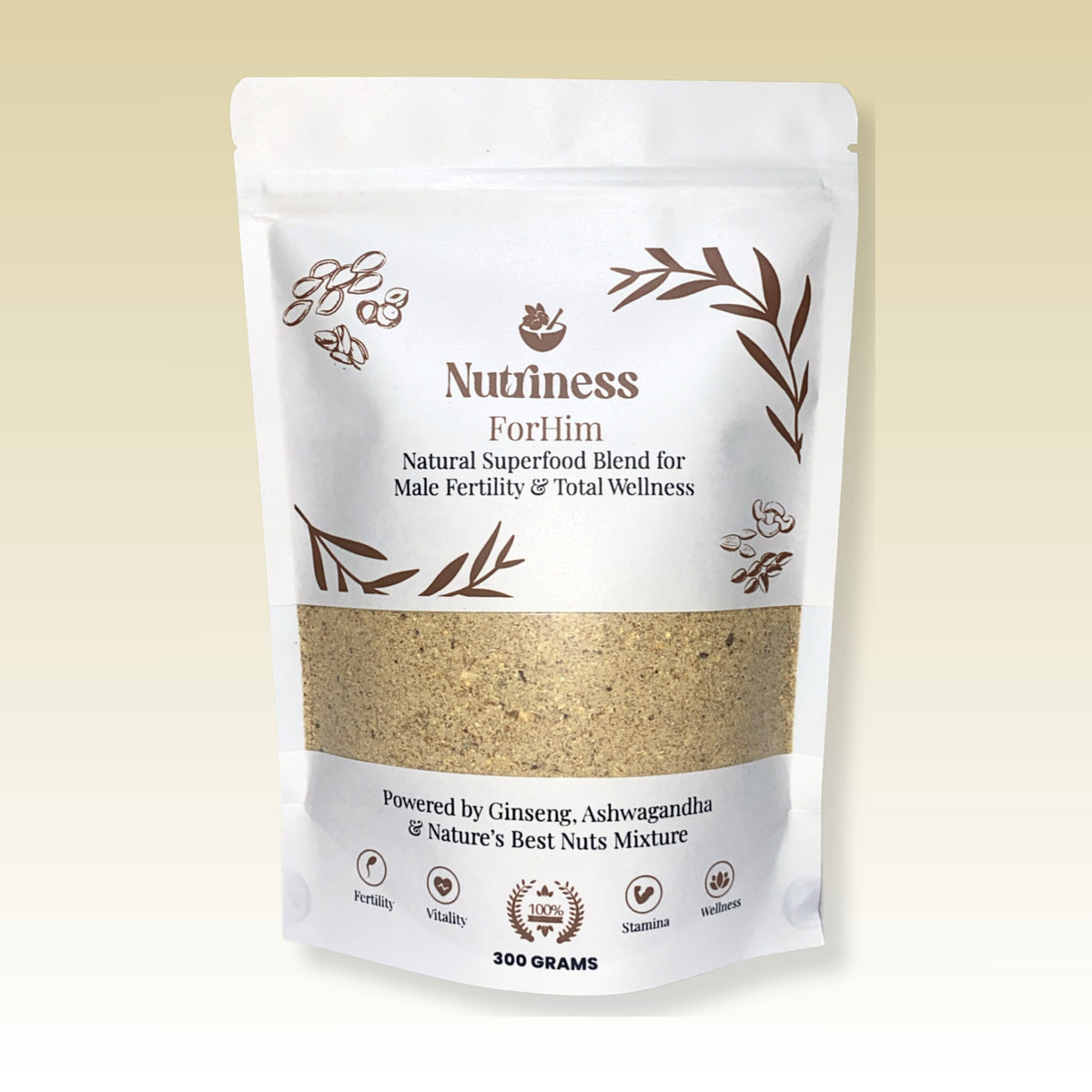 Nutriness ForHim – Natural Male Fertility & Vitality Superfood Blend with Ginseng, Ashwagandha & Nuts